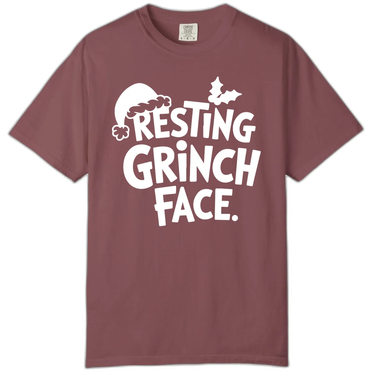 Resting Grinch Face Comfort Color in Brick