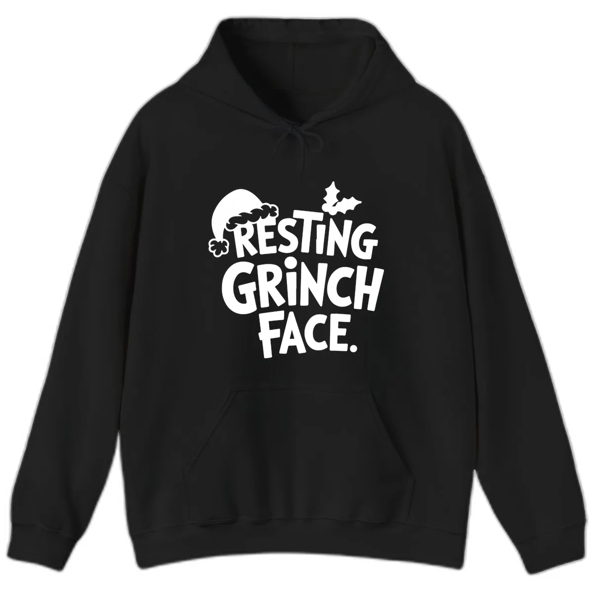 Resting Grinch Face Hoodie in Black