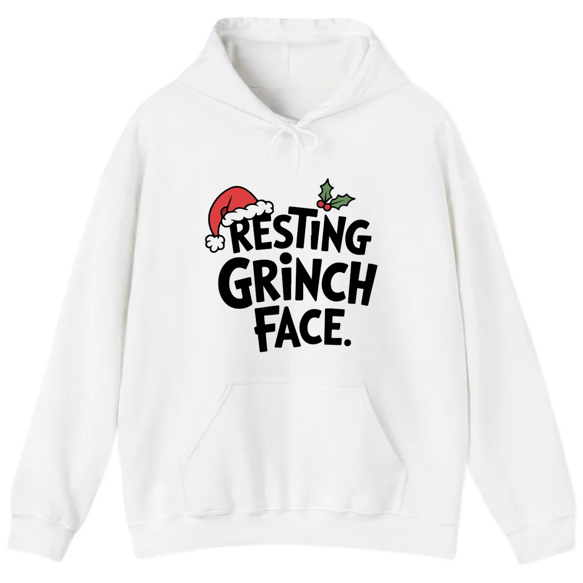 Resting Grinch Face Hoodie in White