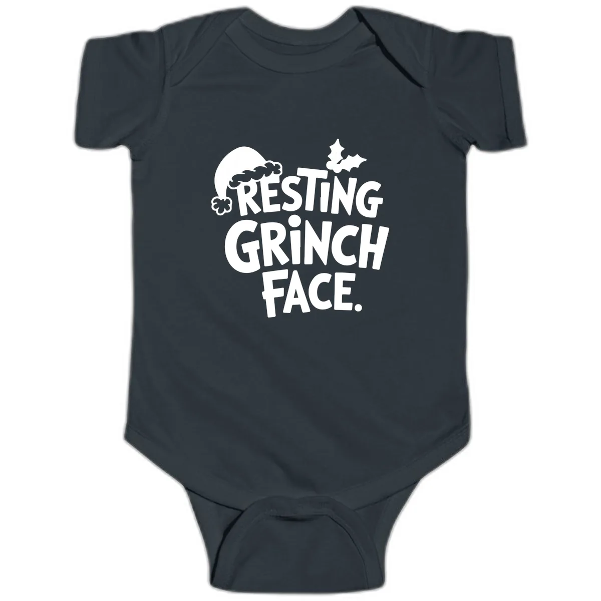 Resting Grinch Face Baby Onesie in Black