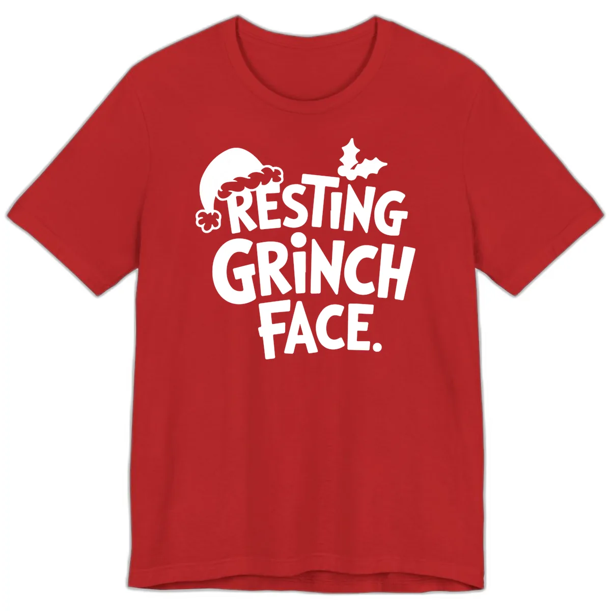 Resting Grinch Face Premium T-Shirt in Red