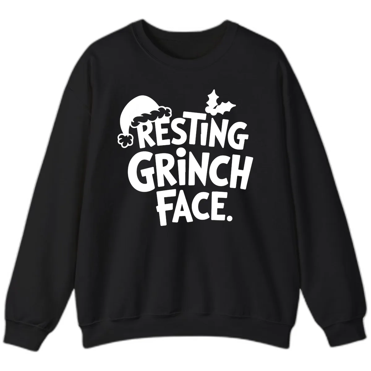 Resting Grinch Face Sweatshirt in Black