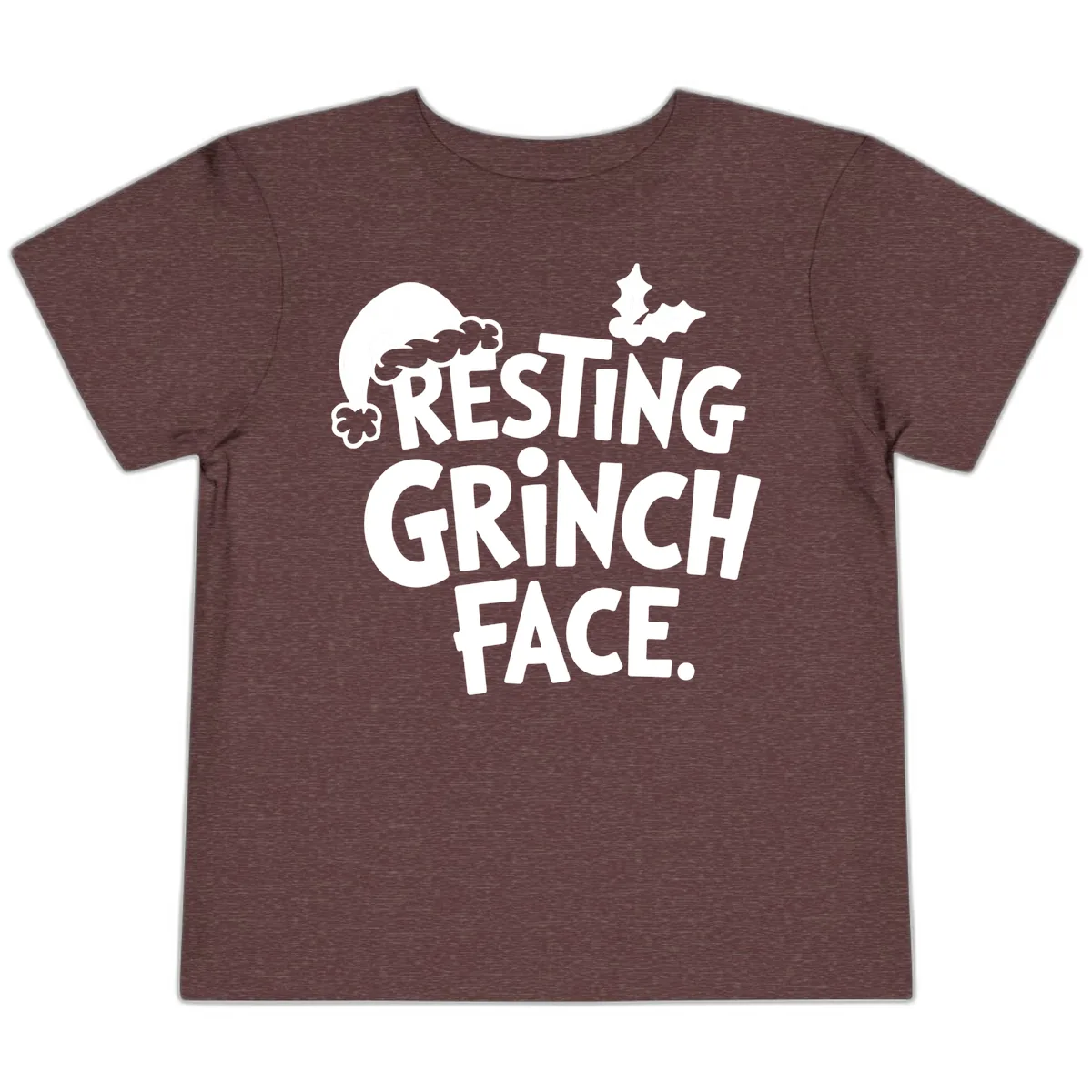 Resting Grinch Face Toddler T-Shirt in Heather Maroon