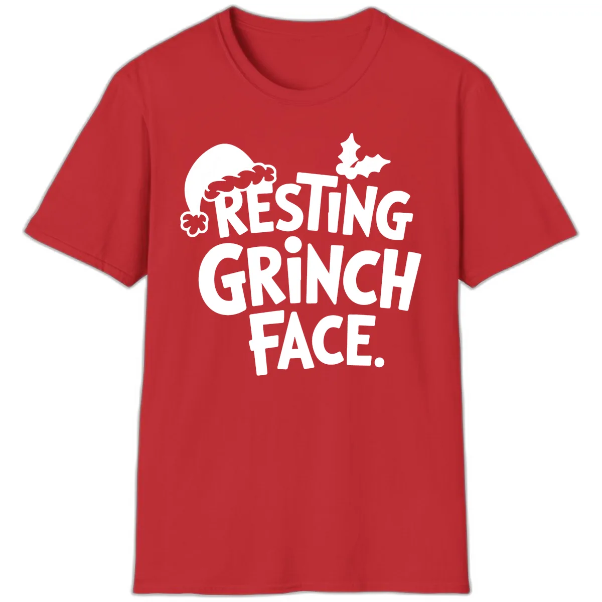 Resting Grinch Face T-Shirt in Red