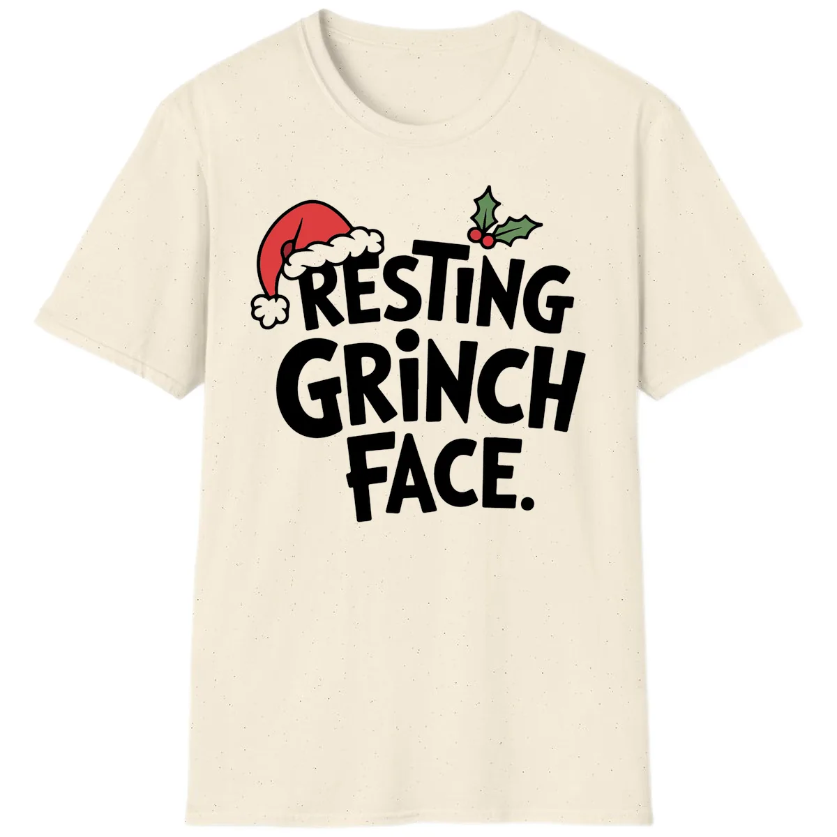 Resting Grinch Face T-Shirt in Natural