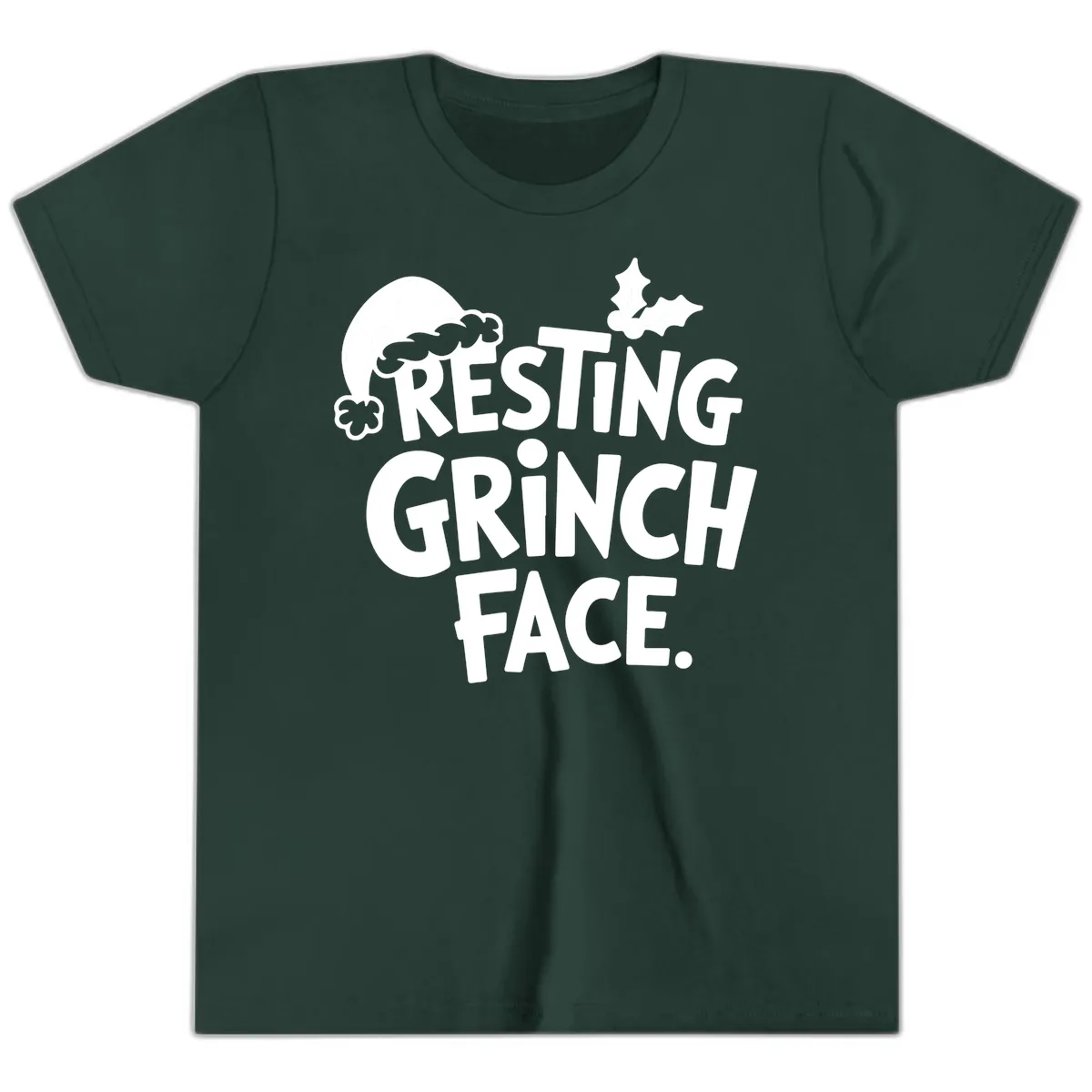 Resting Grinch Face Youth T-Shirt in Forest