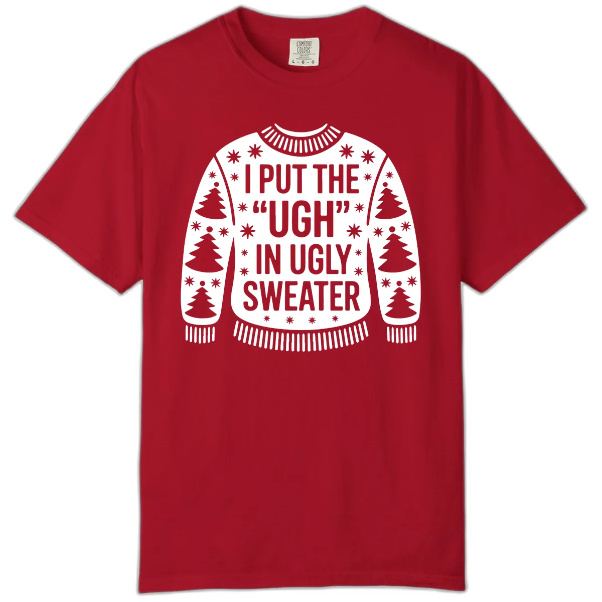 Ugh In Ugly Sweater Comfort Color in Red