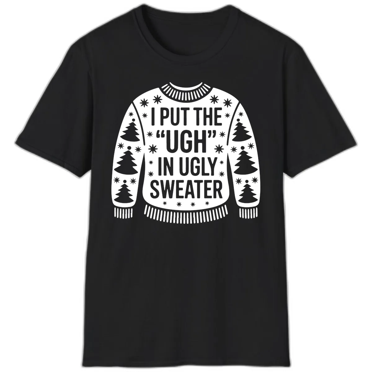 Ugh In Ugly Sweater T-Shirt in Black