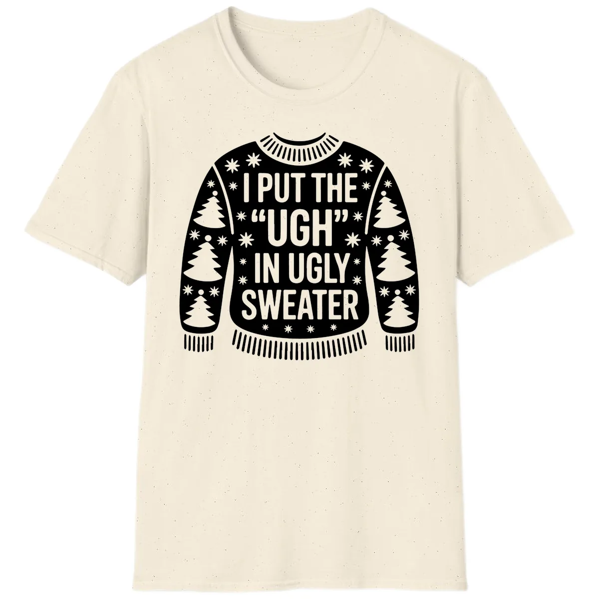 Ugh In Ugly Sweater T-Shirt in Natural