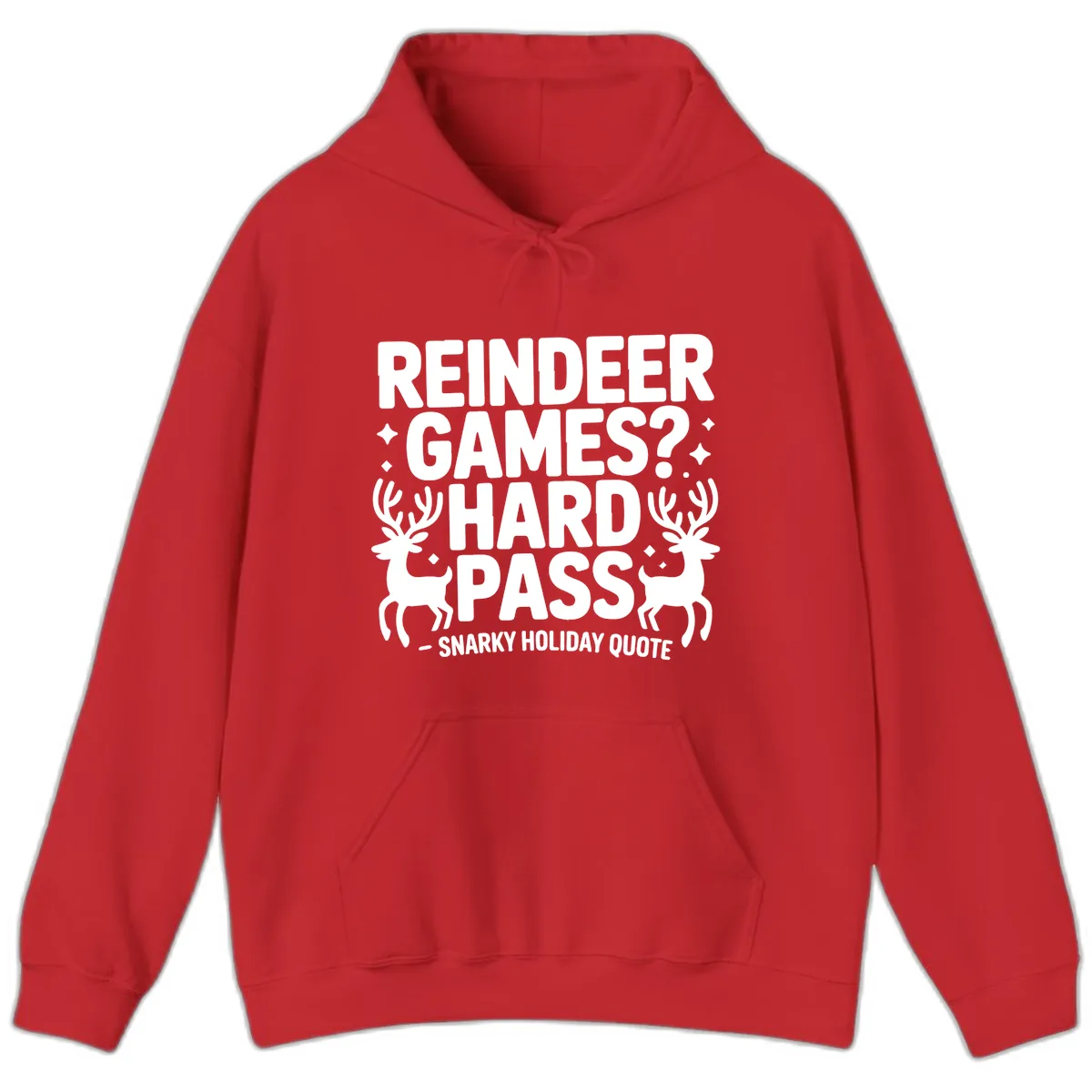 Reindeer Games Hard Pass Quote Hoodie in Red