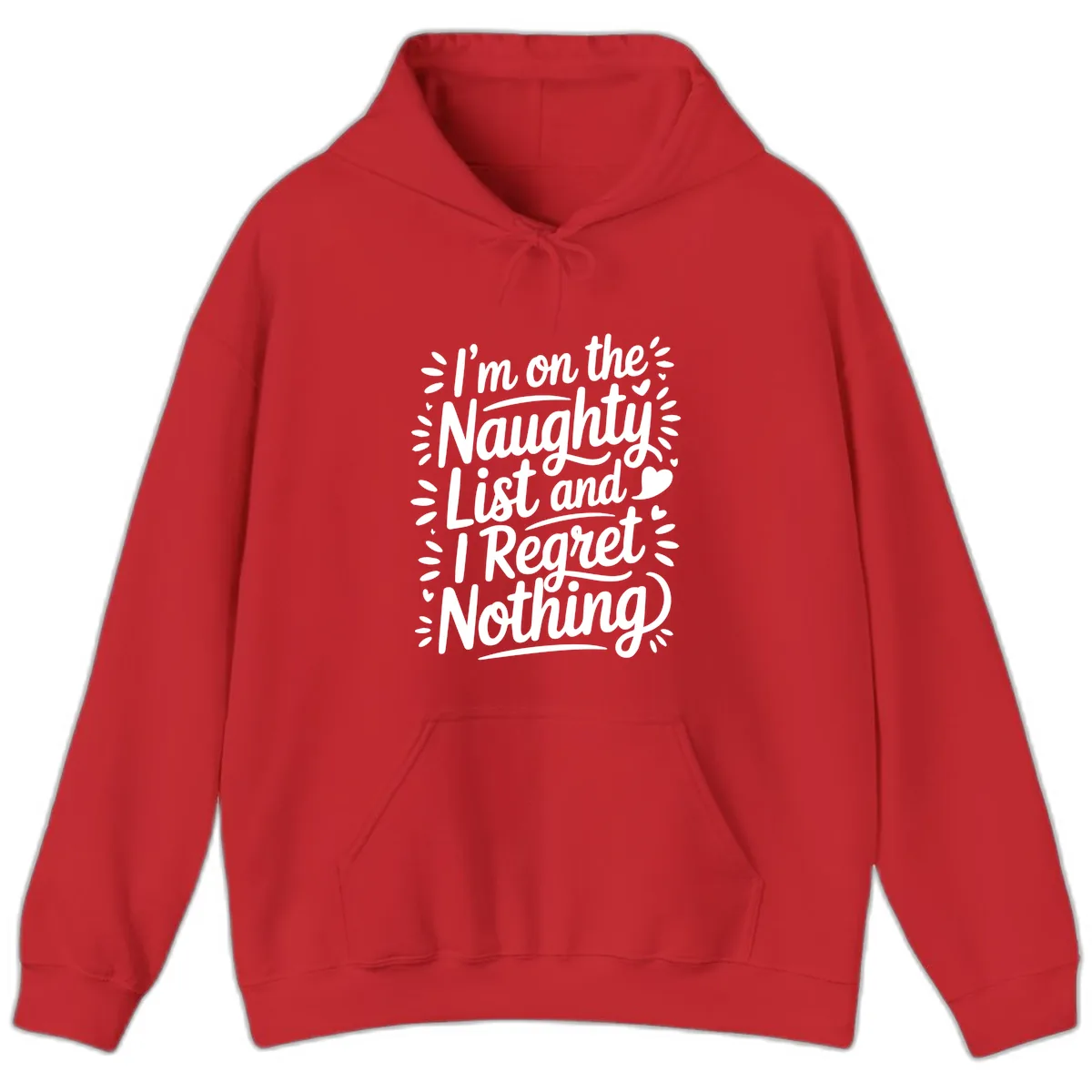 Naughty List I Regret Nothing Hoodie in Red