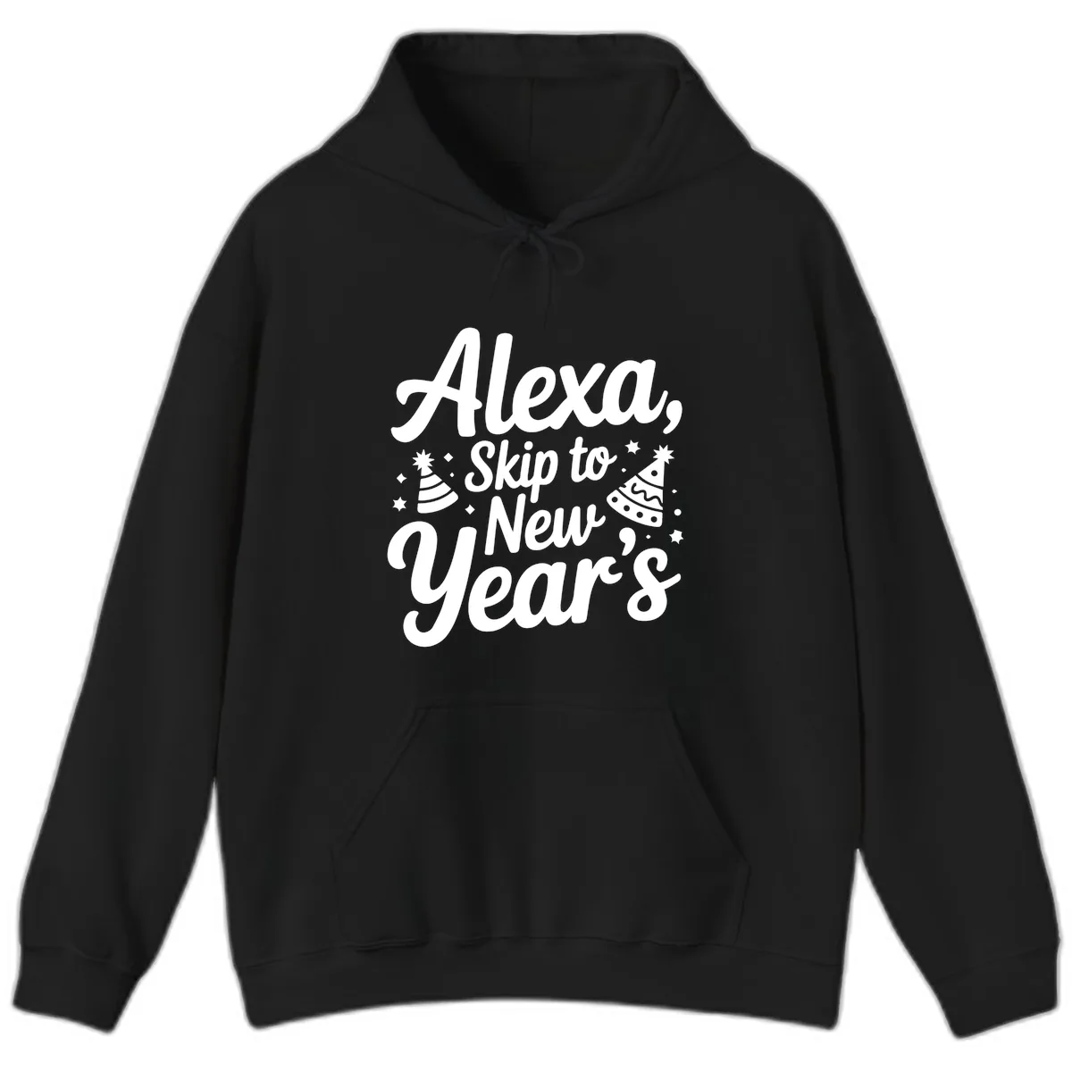Alexa Skip To New Year's Hoodie in Black