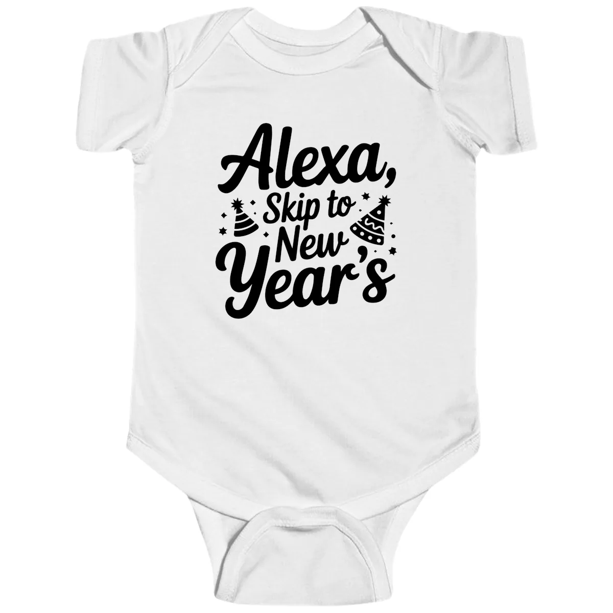 Alexa Skip To New Year's Baby Onesie in White