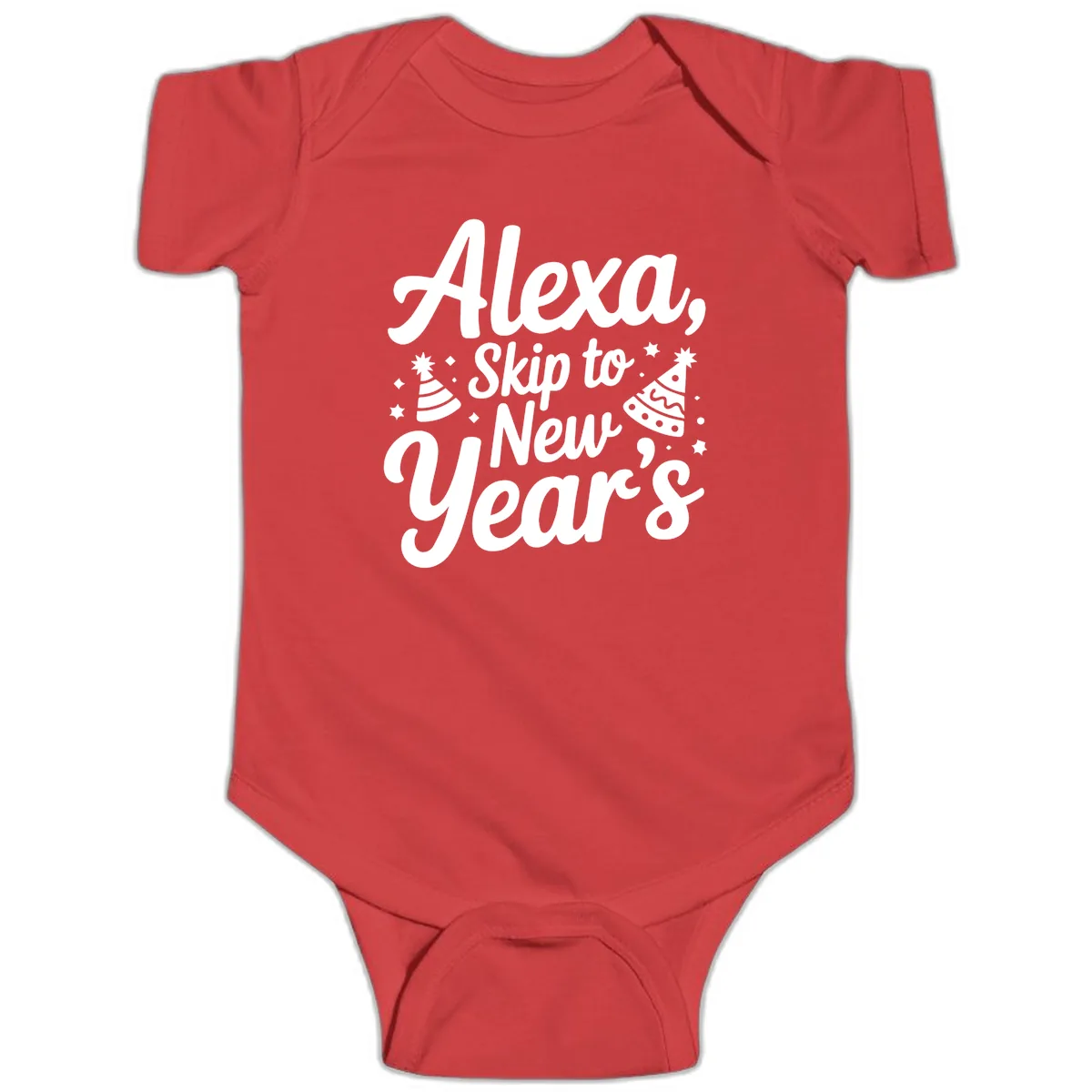 Alexa Skip To New Year's Baby Onesie in Red