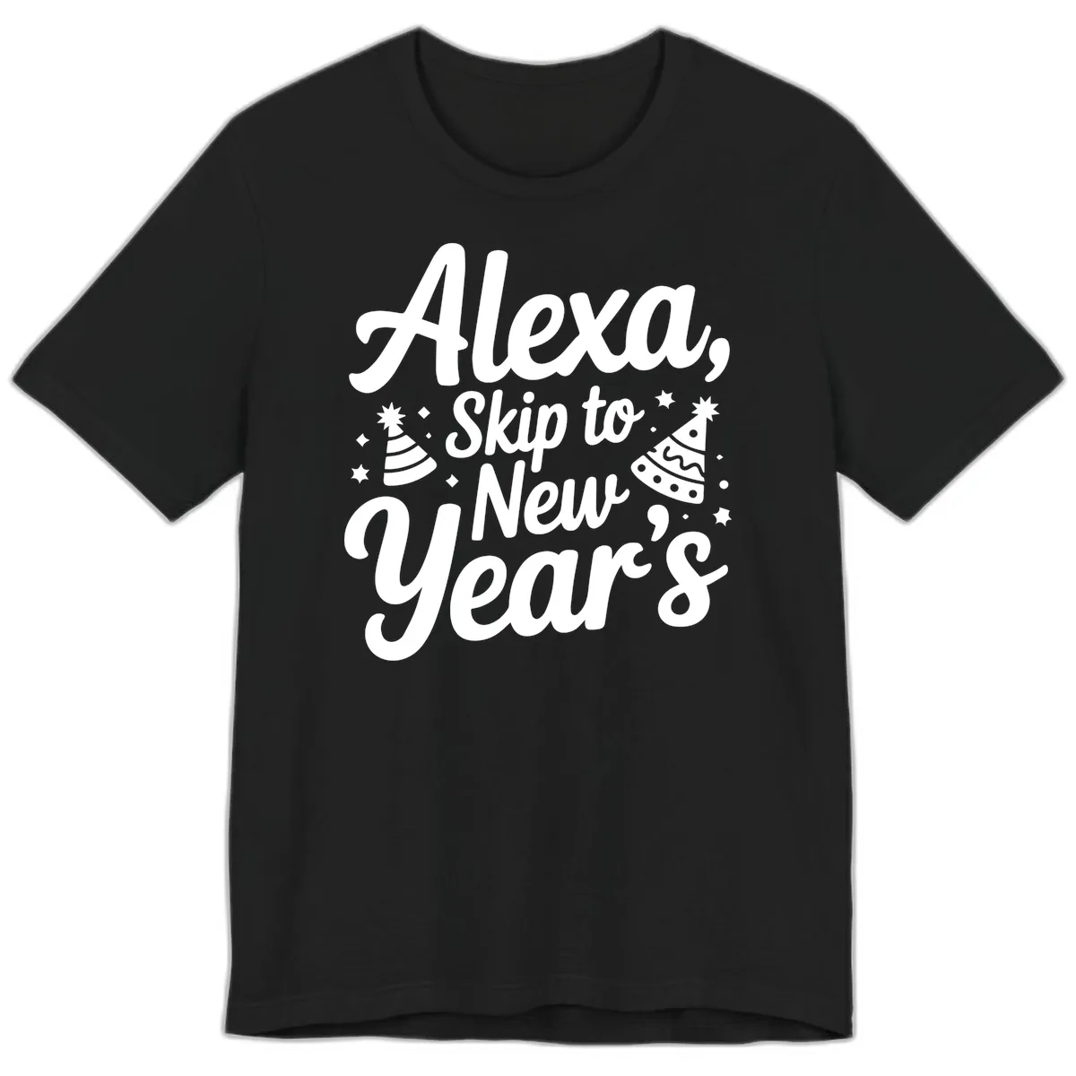 Alexa Skip To New Year's Premium T-Shirt in Black