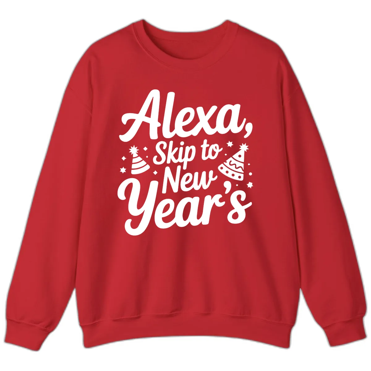Alexa Skip To New Year's Sweatshirt in Red