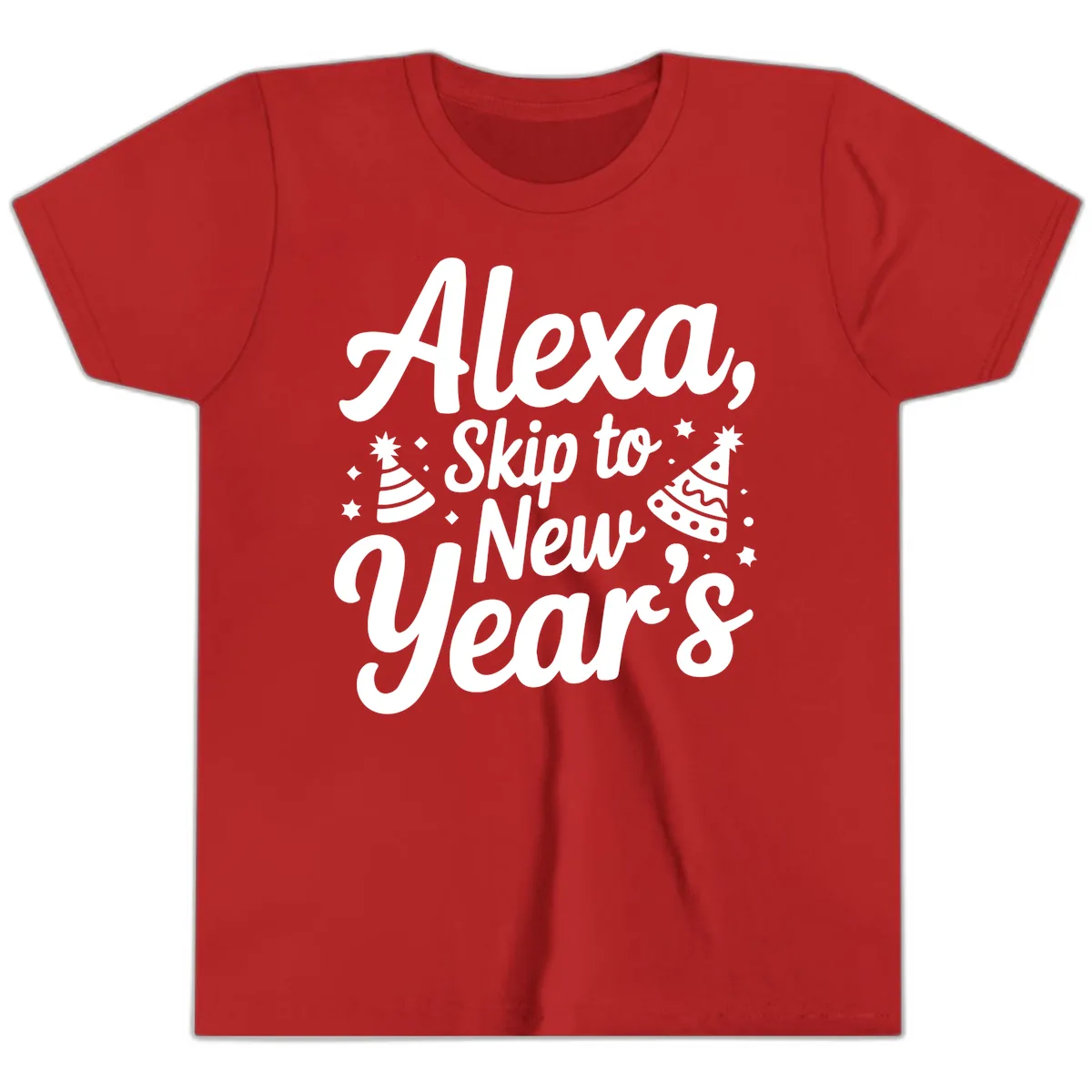 Alexa Skip To New Year's Youth T-Shirt in Red