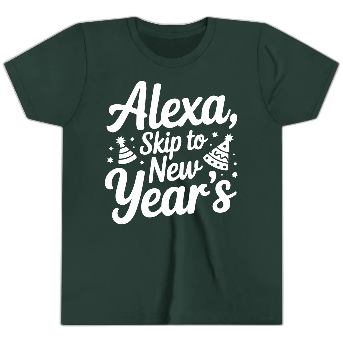 Alexa Skip To New Year's Youth T-Shirt in Forest
