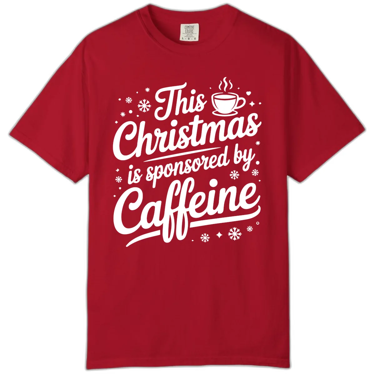Christmas Caffeine Sponsored Design Comfort Color in Red
