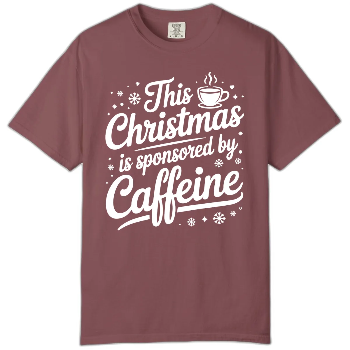 Christmas Caffeine Sponsored Design Comfort Color in Brick