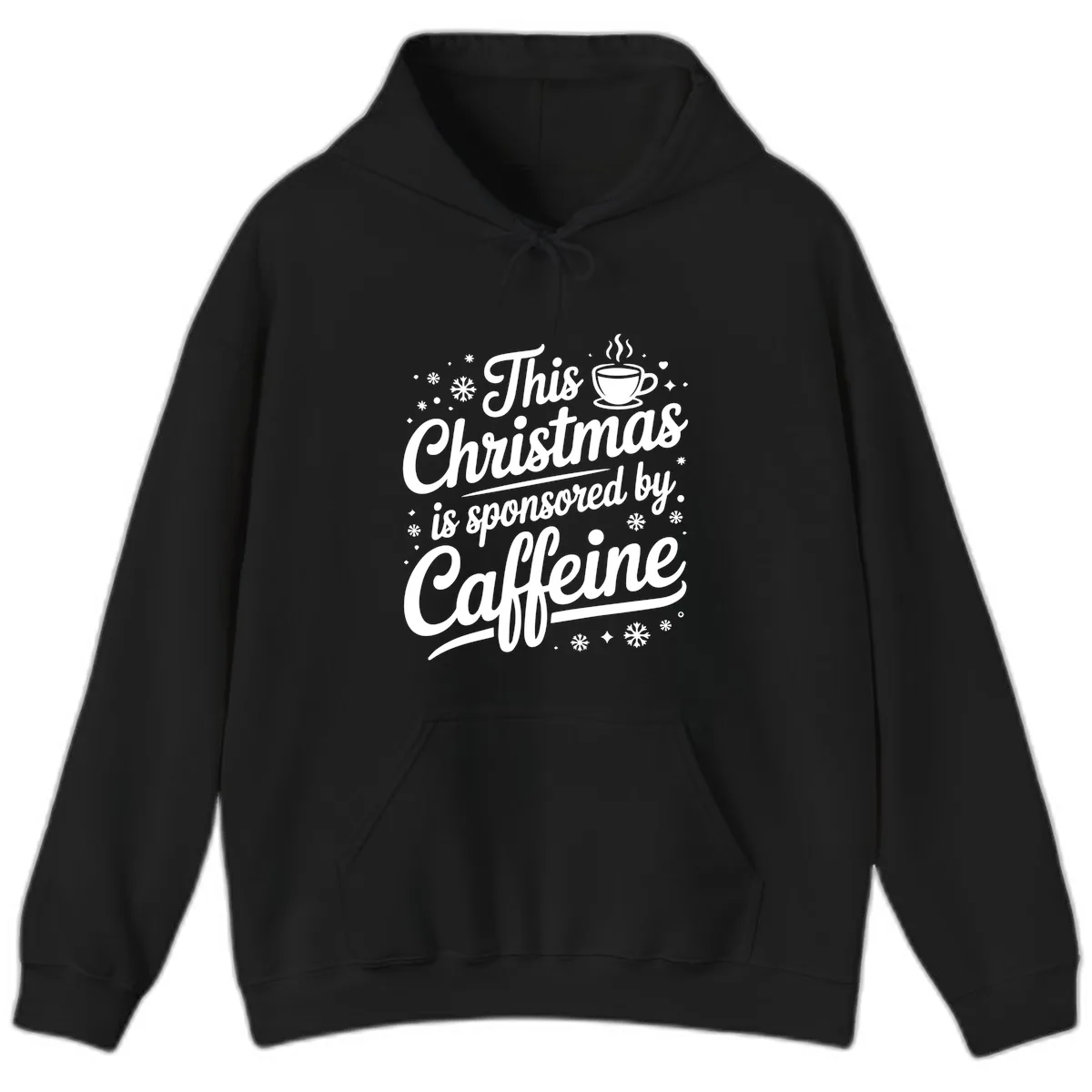 Christmas Caffeine Sponsored Design Hoodie in Black