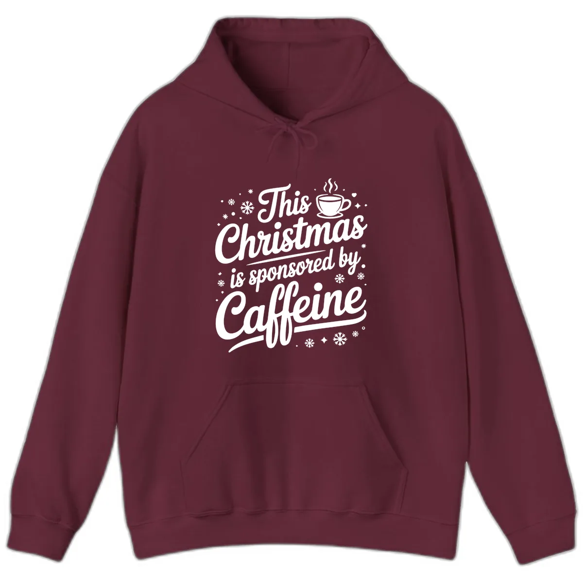 Christmas Caffeine Sponsored Design Hoodie in Maroon
