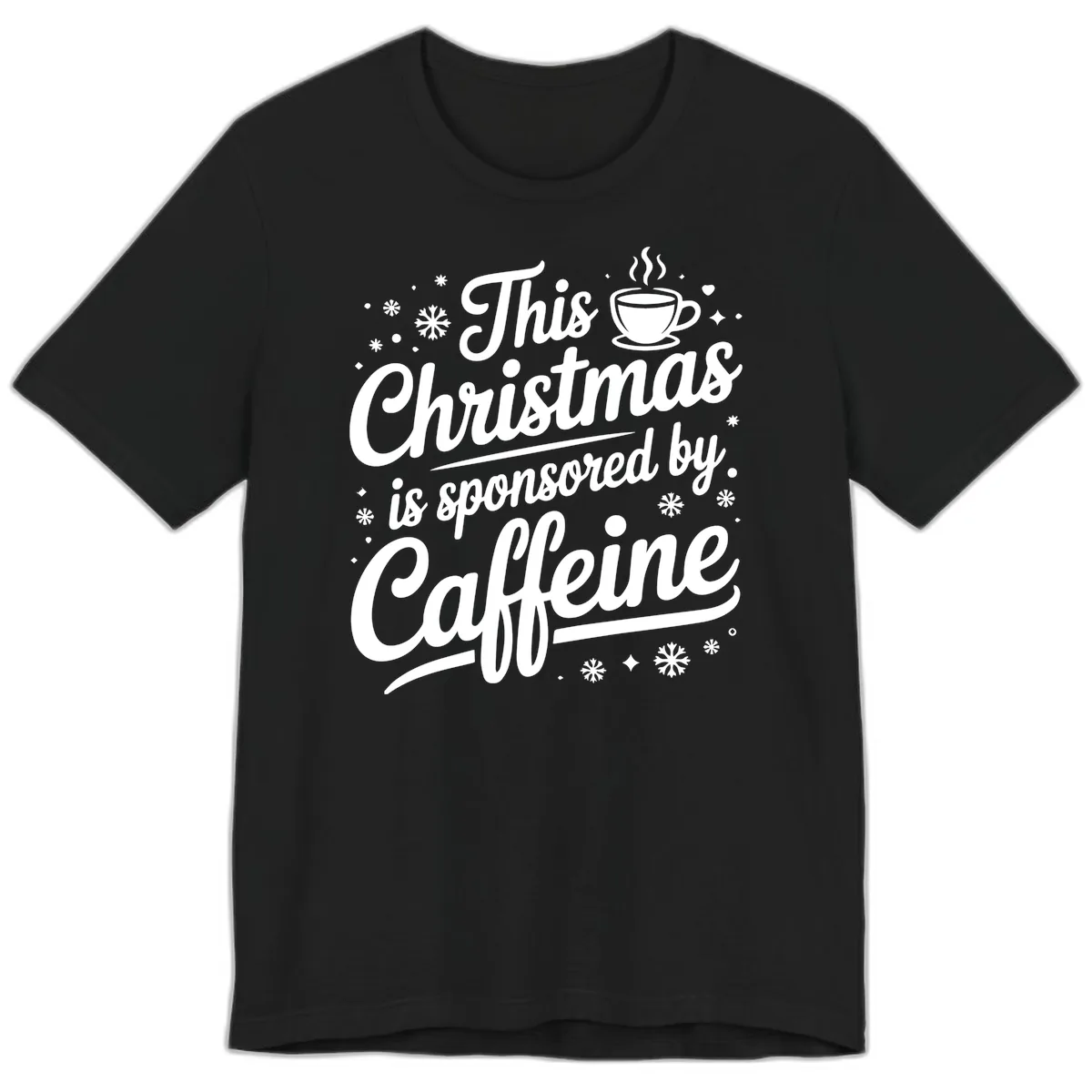 Christmas Caffeine Sponsored Design Premium T-Shirt in Black