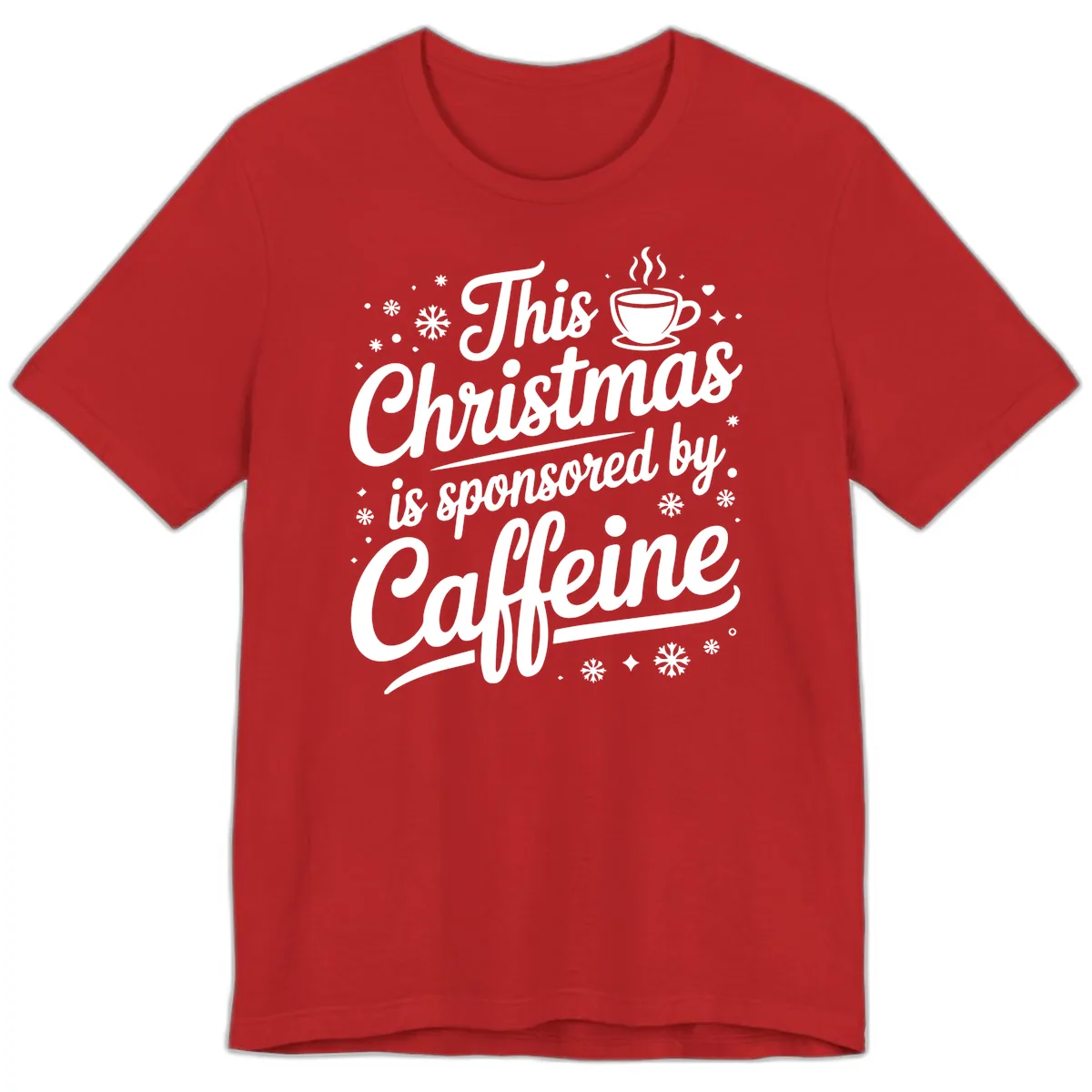 Christmas Caffeine Sponsored Design Premium T-Shirt in Red