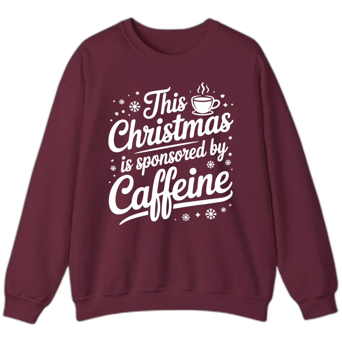 Christmas Caffeine Sponsored Design Sweatshirt in Maroon