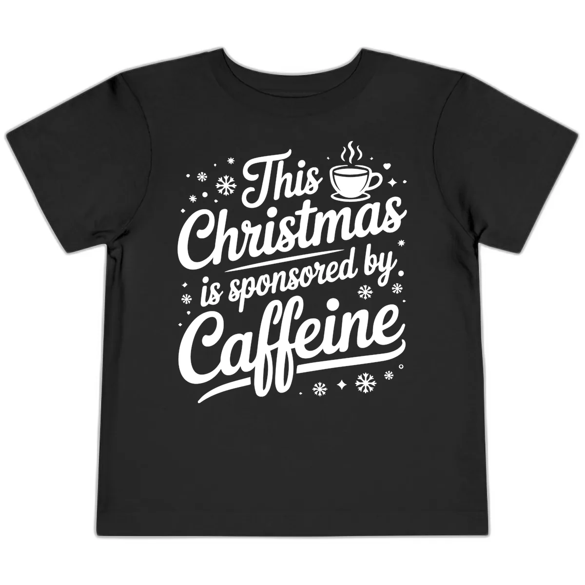 Christmas Caffeine Sponsored Design Toddler T-Shirt in Black