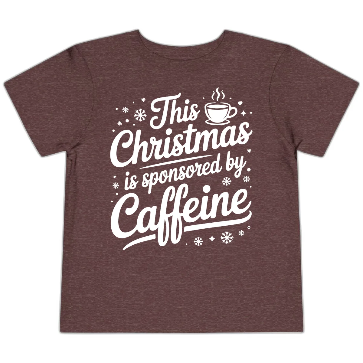 Christmas Caffeine Sponsored Design Toddler T-Shirt in Heather Maroon