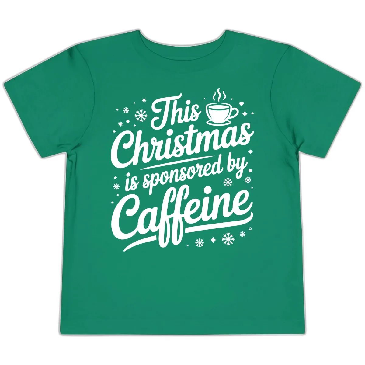 Christmas Caffeine Sponsored Design Toddler T-Shirt in Kelly