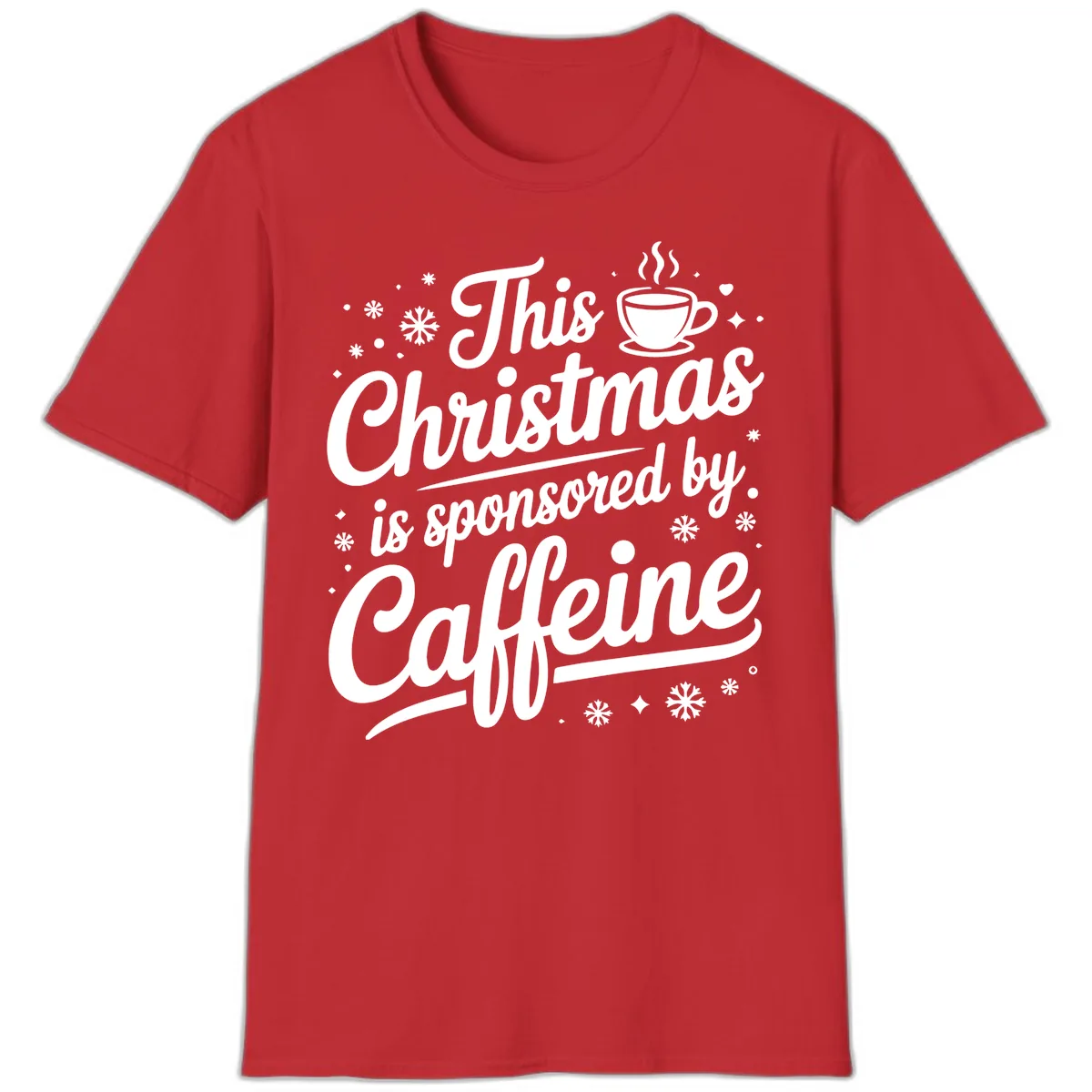 Christmas Caffeine Sponsored Design T-Shirt in Red