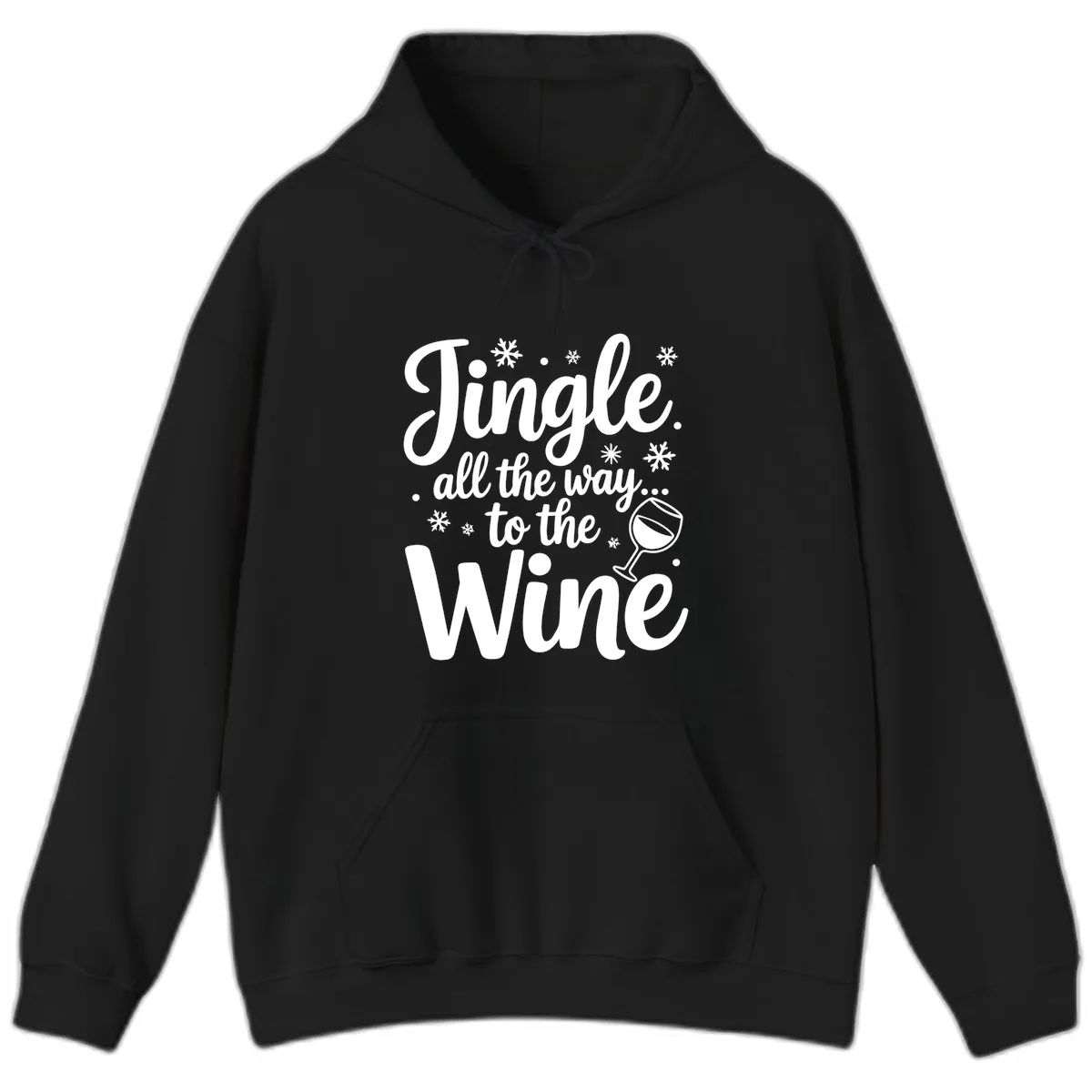 Jingle All The Way To The Wine Hoodie in Black