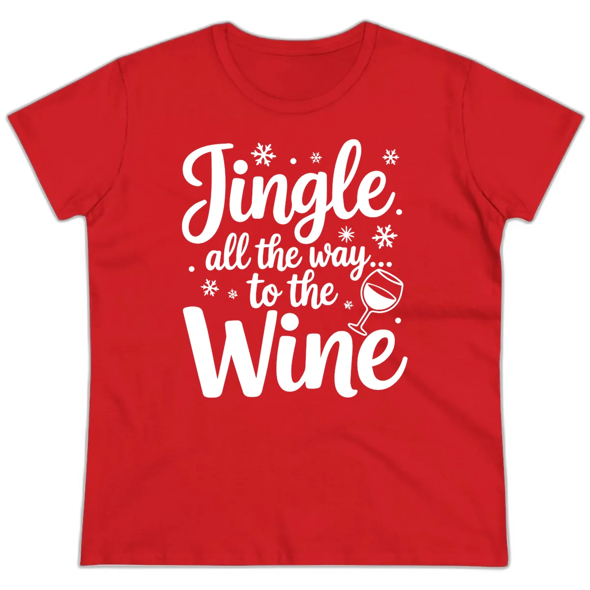 Jingle All The Way To The Wine Ladies Tee in Red