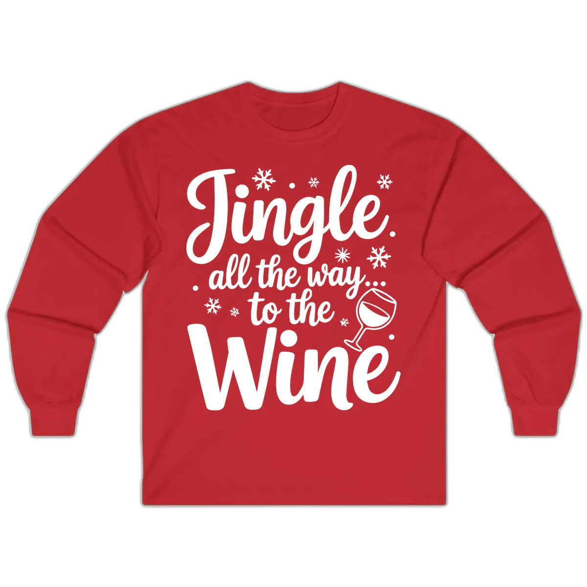 Jingle All The Way To The Wine Long Sleeve in Red