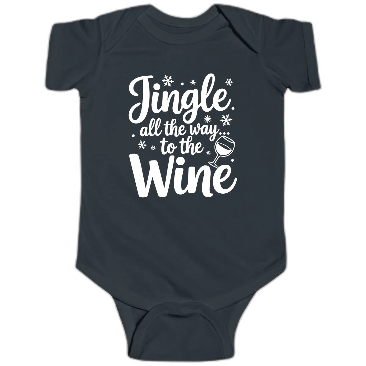 Jingle All The Way To The Wine Baby Onesie in Black