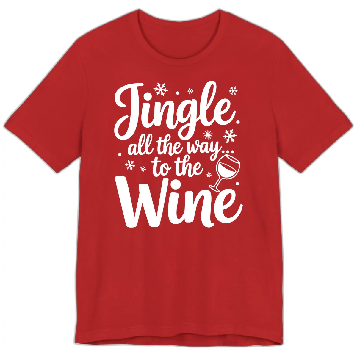 Jingle All The Way To The Wine Premium T-Shirt in Red