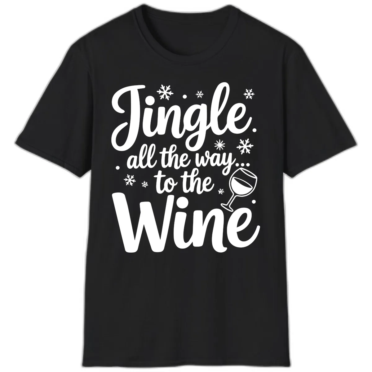 Jingle All The Way To The Wine T-Shirt in Black