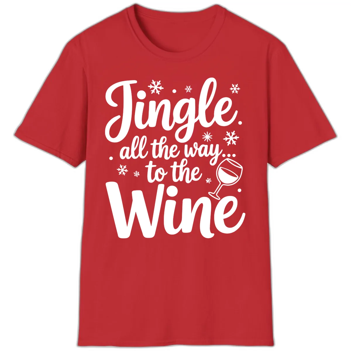 Jingle All The Way To The Wine T-Shirt in Red