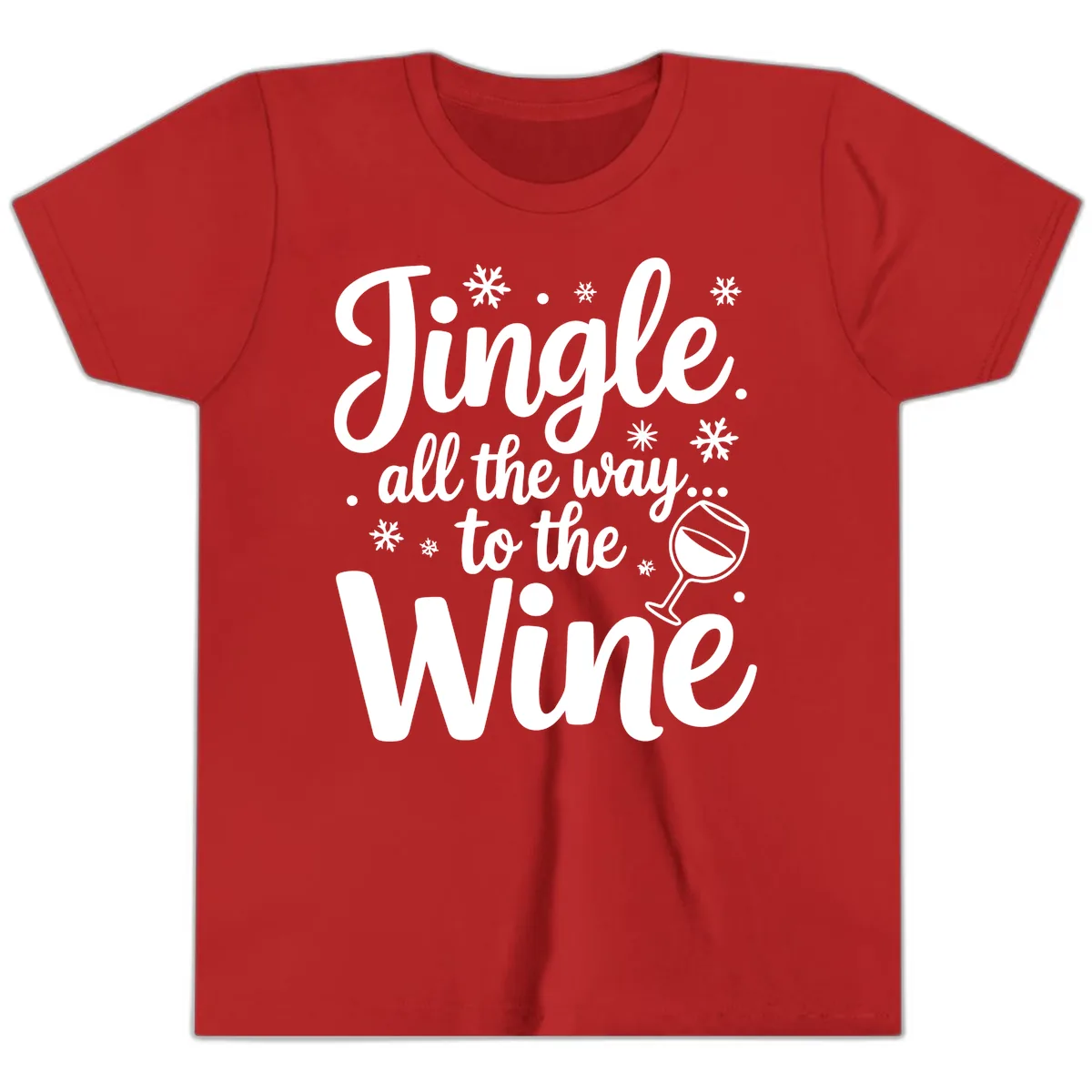 Jingle All The Way To The Wine Youth T-Shirt in Red
