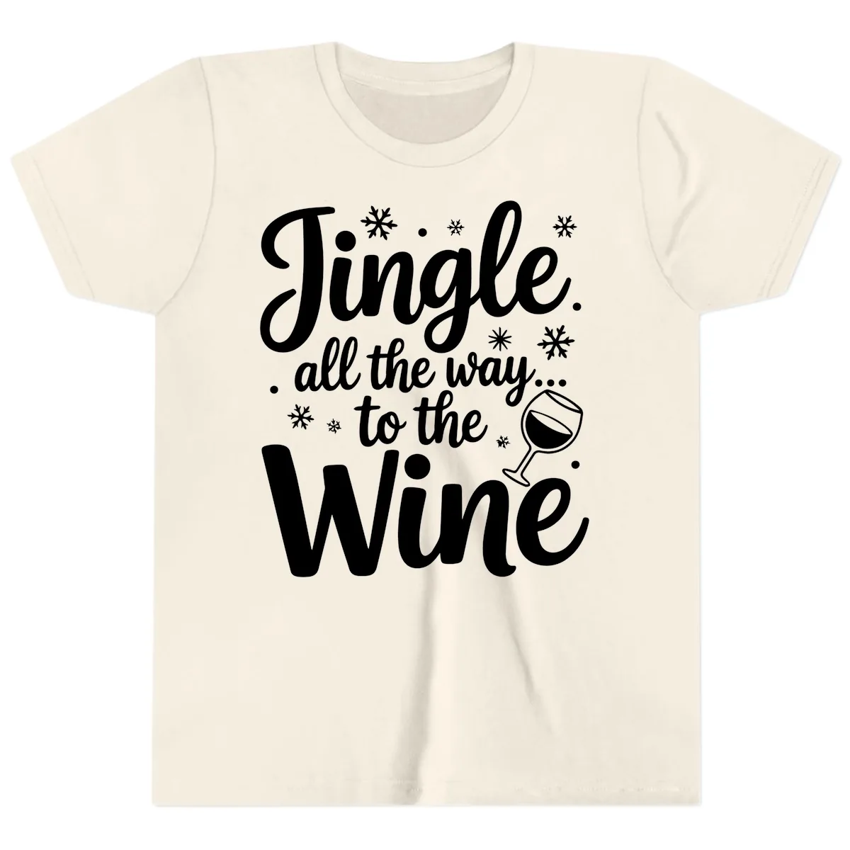Jingle All The Way To The Wine Youth T-Shirt in Natural