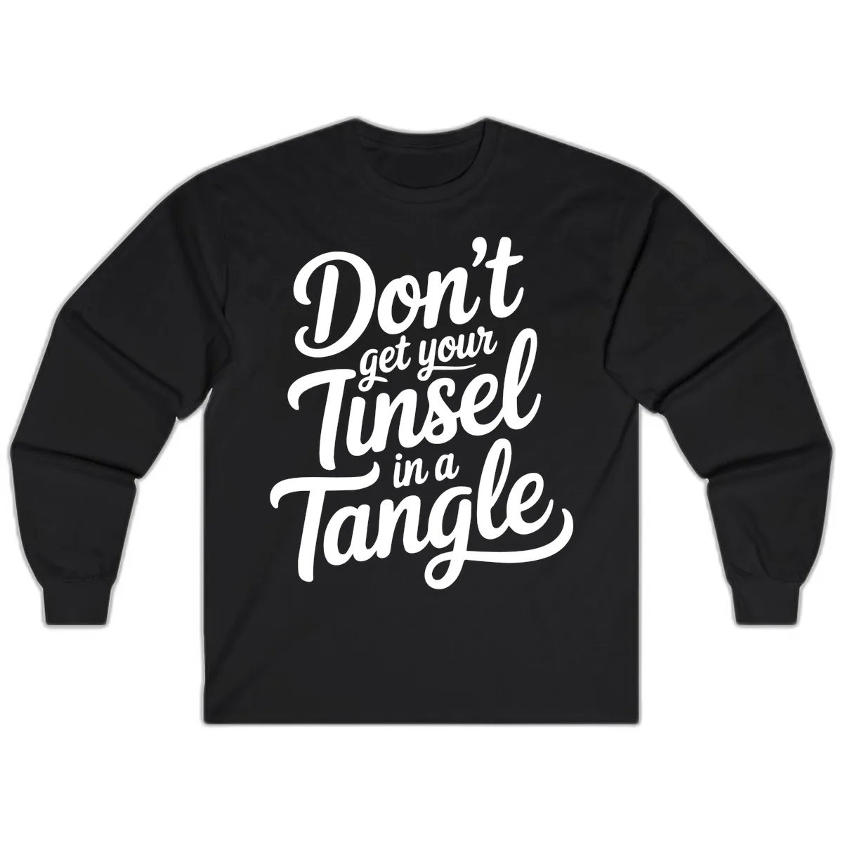 Don't Get Your Tinsel in a Tangle Long Sleeve in Black