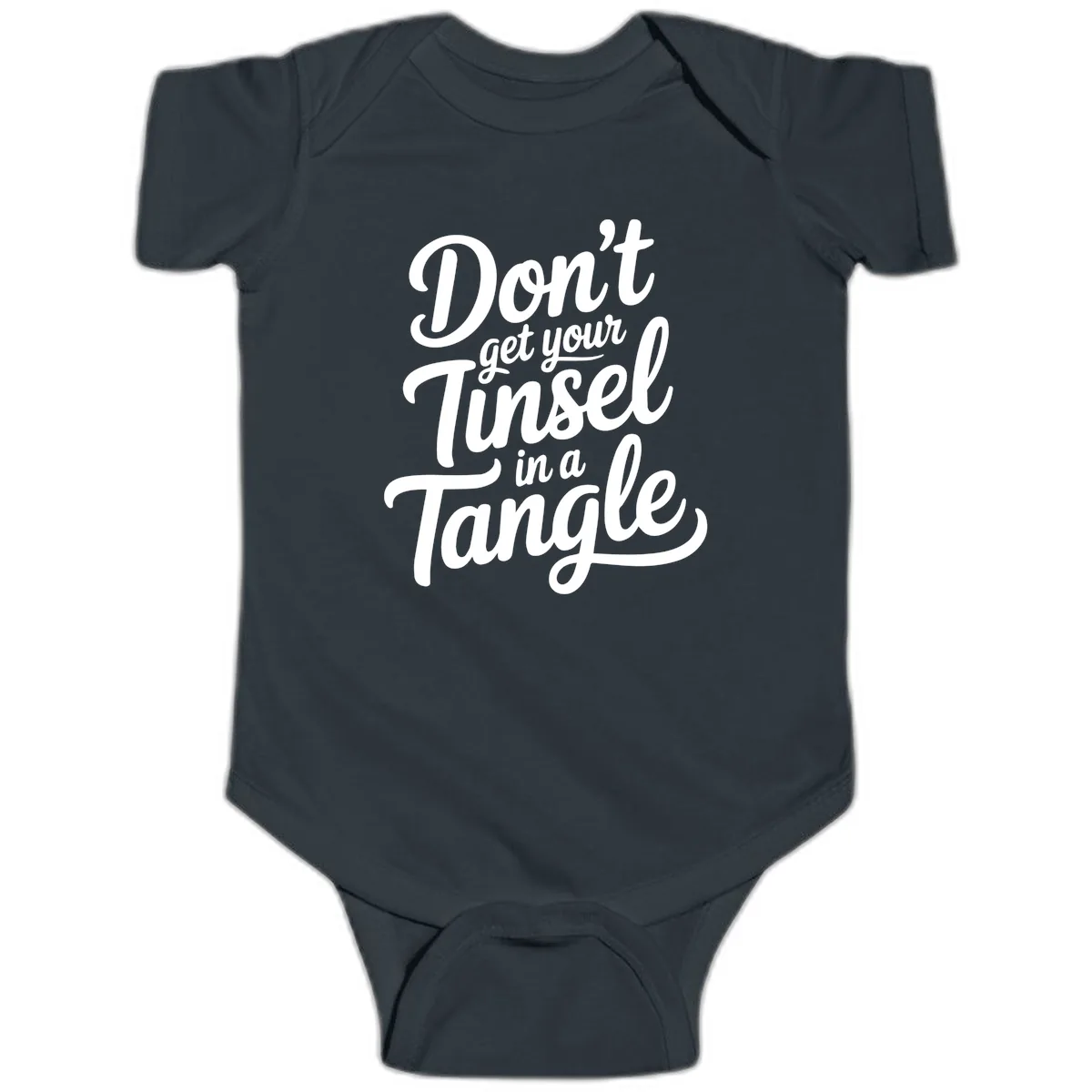 Don't Get Your Tinsel in a Tangle Baby Onesie in Black