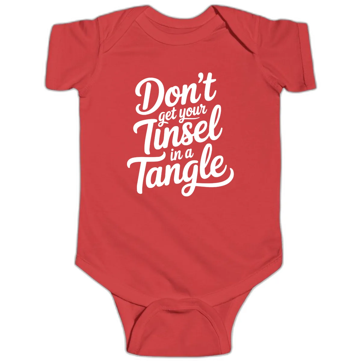 Don't Get Your Tinsel in a Tangle Baby Onesie in Red