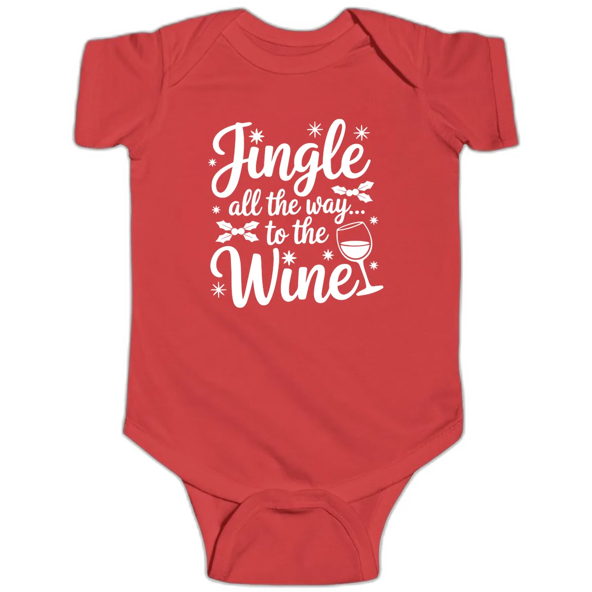 Jingle All The Way To The Wines Baby Onesie in Red