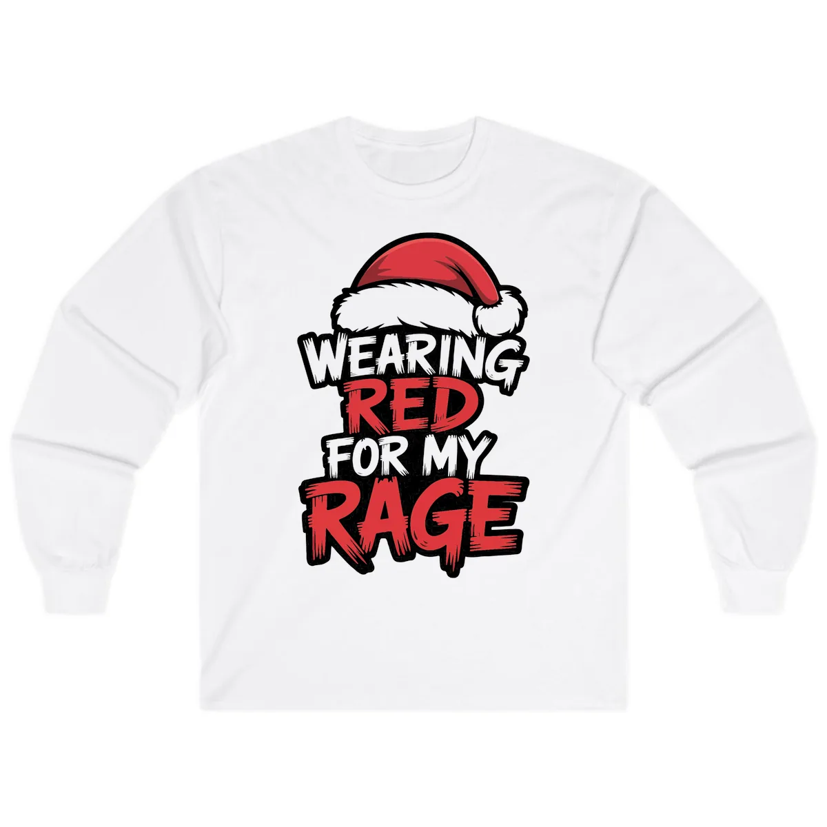 Wearing Red For My Rage Long Sleeve in White