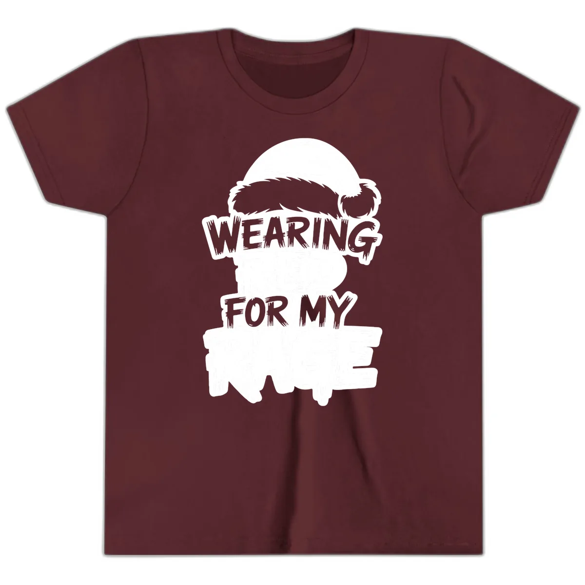 Wearing Red For My Rage Youth T-Shirt in Maroon