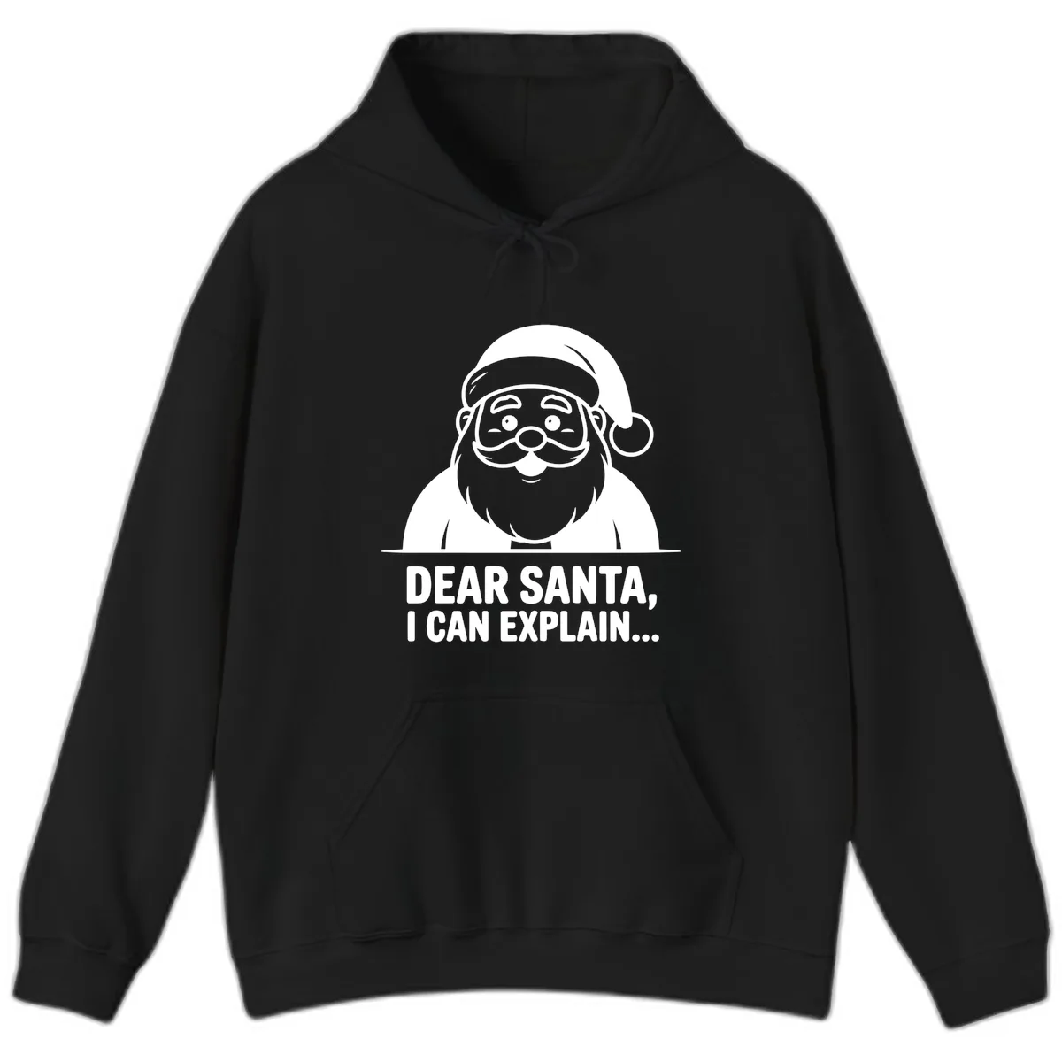 Dear Santa I Can Explain Hoodie in Black