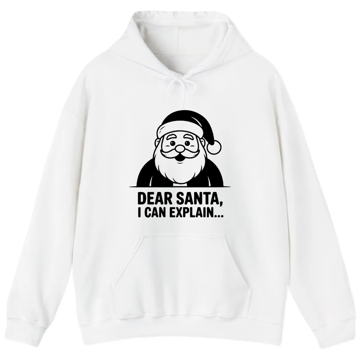 Dear Santa I Can Explain Hoodie in White